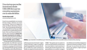 Sofia Gancedo compartilhou com Clarin Economico