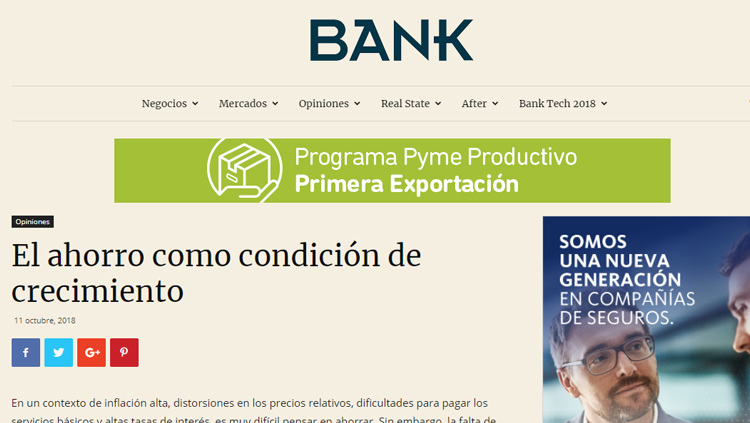 Swift Partner in Bank Magazine: "El ahorro como condición de crecimiento"