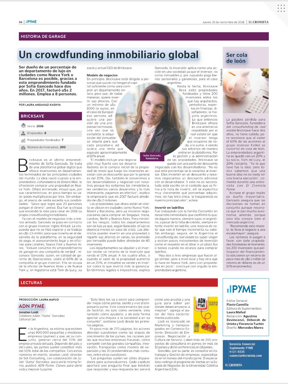 Today our Sofia Gancedo shares a piece of Swift Partner's story in El Cronista