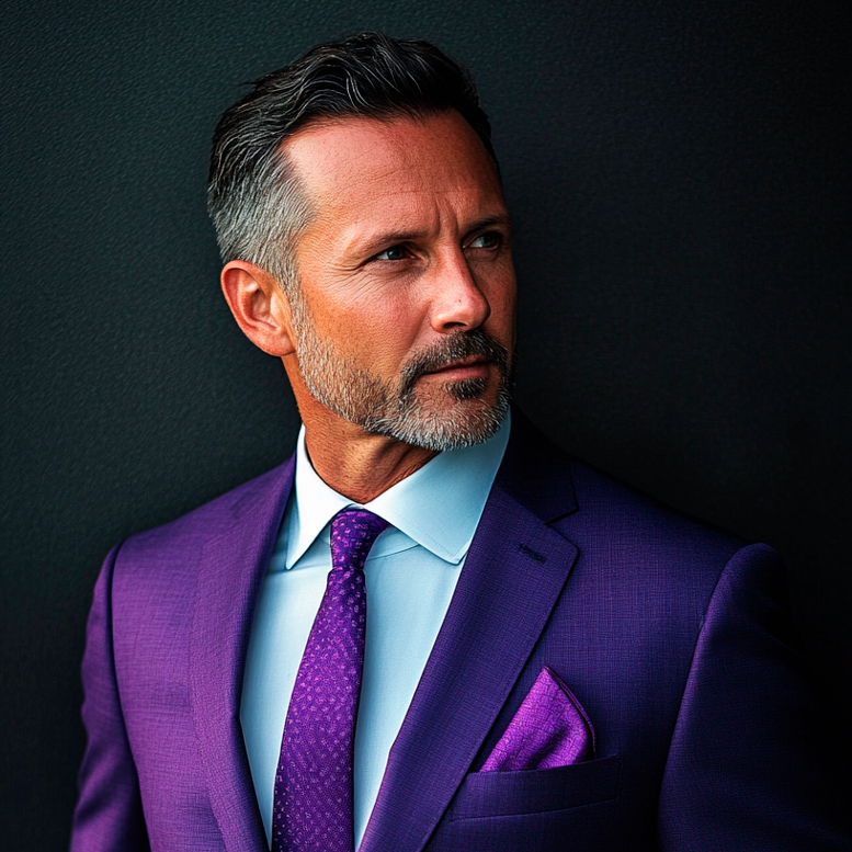 Representação de Savvy Samuel, um investidor idealizado